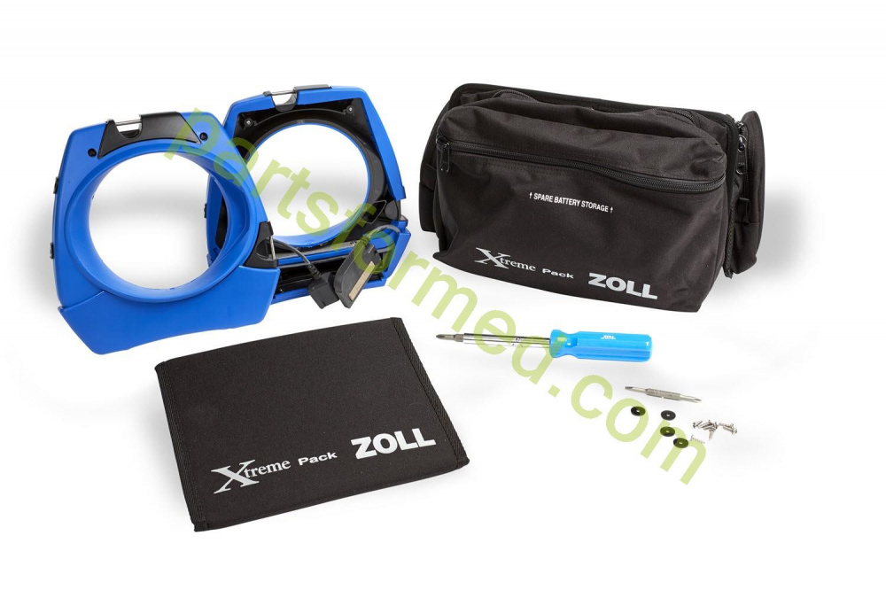 8000-0741 Estuche de transporte ZOLL Xtreme Pack™ II, estuche de goma moldeada con bolsa trasera y bolsillos laterales Cable de extensión NIBP y módem para ECG de 12 derivaciones para desfibrilador ZOLL M-Series