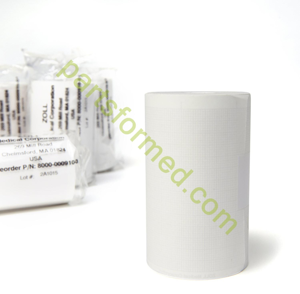 8000-000910-01 ZOLL Papel, térmico, rolo de 80 mm com grade para desfibrilador ZOLL X-Series