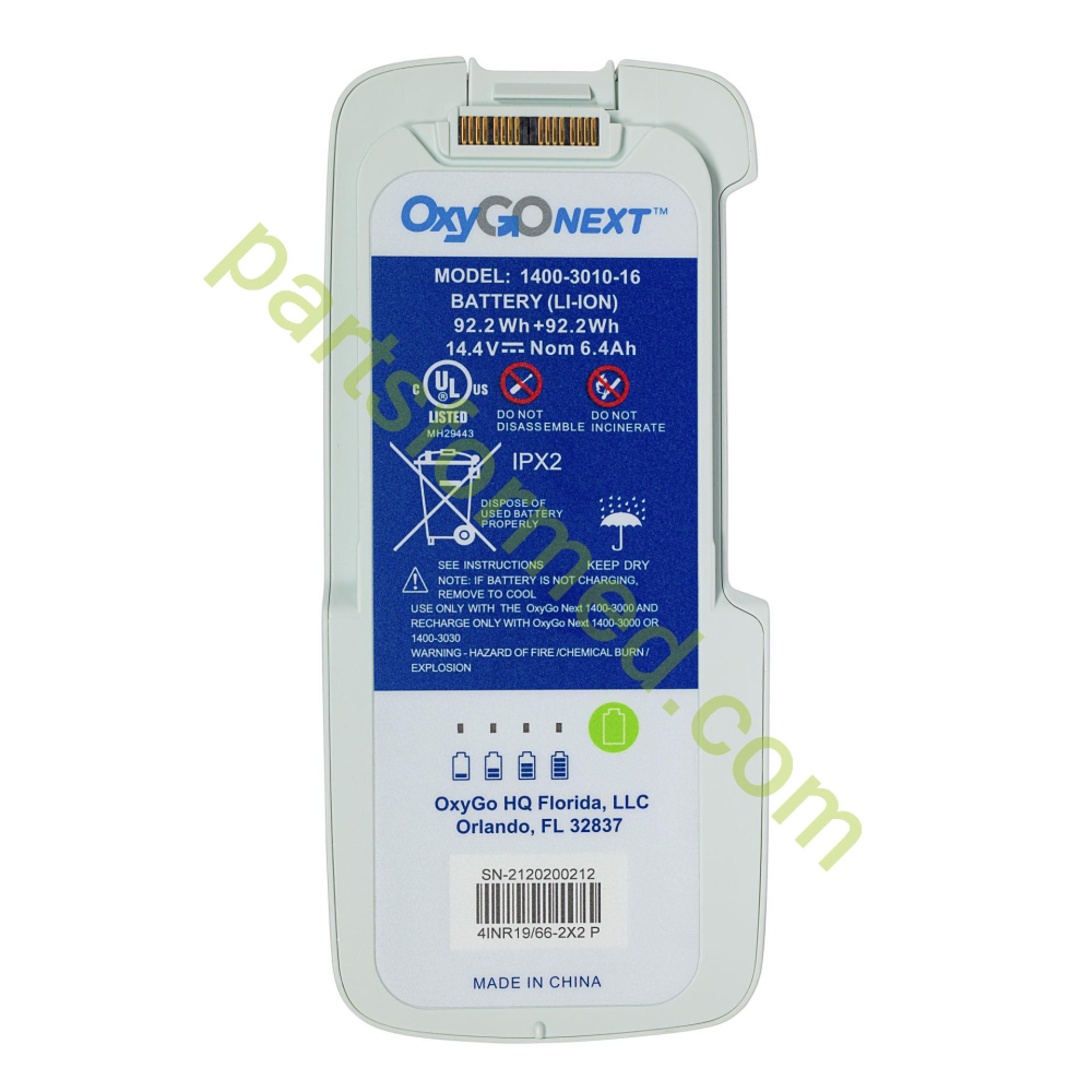 Batterie Inogen 1400-3010-16 à 16 cellules à double extension pour OxyGo NEXT