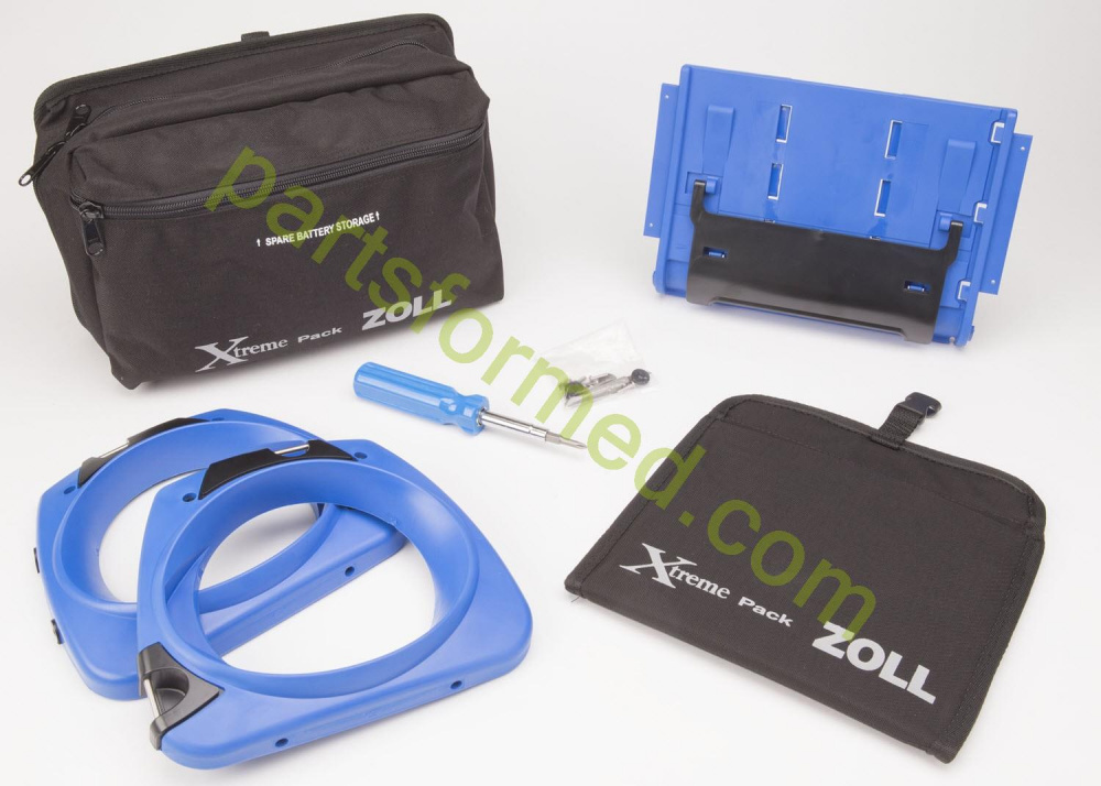 8000-0592-01 ZOLL Xtreme Pack™ II Tragetasche, geformte Gummihülle mit rückseitiger Tasche zur Verwendung mit Paddles für den Defibrillator der ZOLL M-Serie